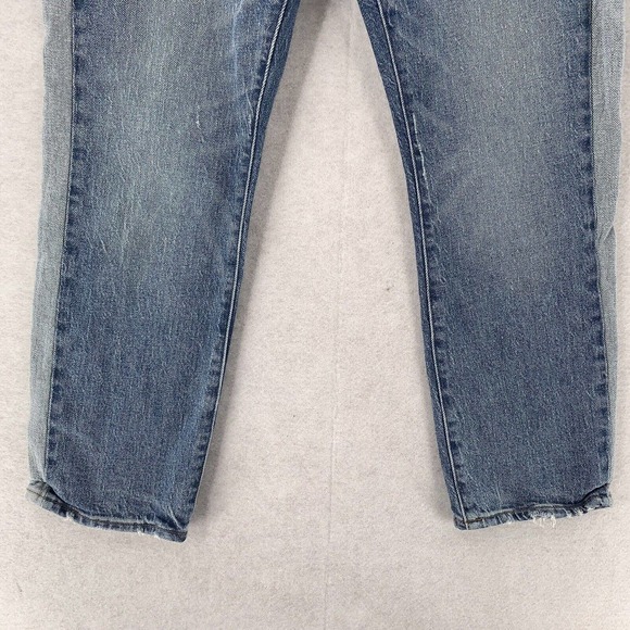 Madewell High Rise Slim‎ Crop Boy Jeans Medium Wash Denim 2 Tone Womens 26 - Picture 4 of 10